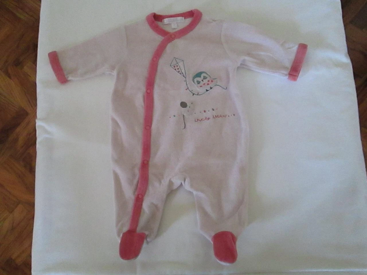 Pyjama rose motif cerf volant